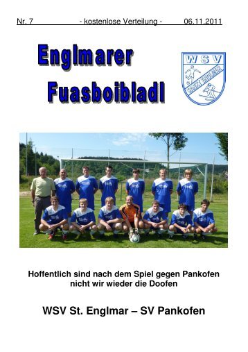 WSV St. Englmar – SV Pankofen - WSV Sankt Englmar