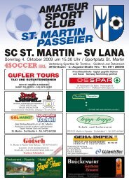 SC ST. MARTIN – SV LANA - ASC St. Martin in Passeier