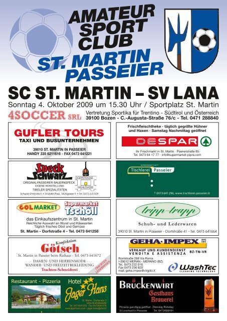 SC ST. MARTIN – SV LANA - ASC St. Martin in Passeier