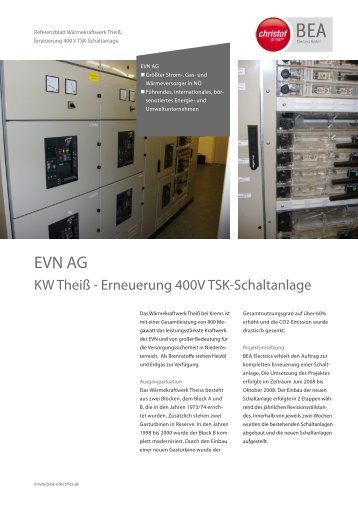 Referenzblatt Kraftwerk Theiss - Christof Group