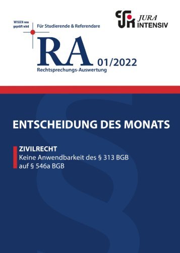 RA 01/2022 - Entscheidung des Monats