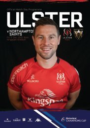 Ulster Rugby, Heineken Champions Cup Match Day Programme - v Northampton Saints 