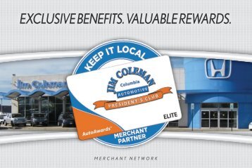 Jim Coleman Honda "Keep It Local" Merchant Guide