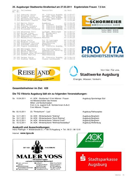 Ergebinisse - Stadtwerke Augsburg