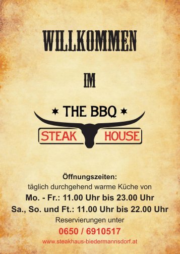 Speisekarte 21/22 The BBQ Steak House Biedermannsdorf