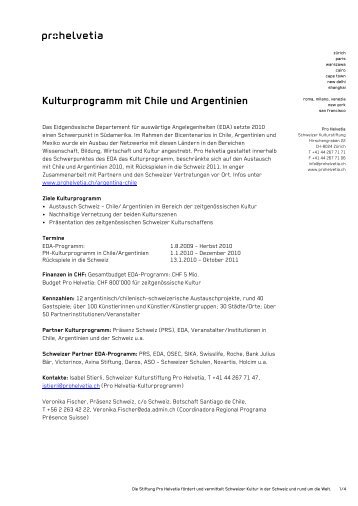 Kulturprogramm mit Chile und Argentinien - Kunstmuseum Bern