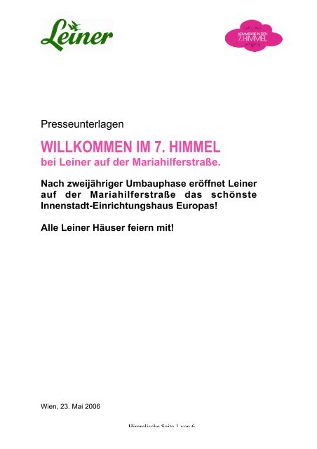 WILLKOMMEN IM 7. HIMMEL