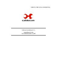 STRICTLY PRIVATE & CONFIDENTIAL Cablecom Luxembourg SCA