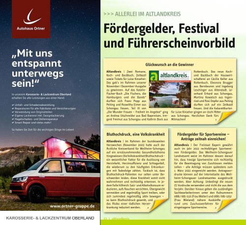 altlandkreis - Das Magazin für den westlichen Pfaffenwinkel - Ausgabe Januar/Februar 2022