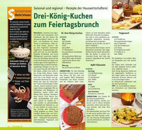 altlandkreis - Das Magazin für den westlichen Pfaffenwinkel - Ausgabe Januar/Februar 2022