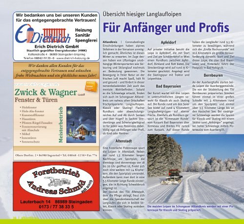 altlandkreis - Das Magazin für den westlichen Pfaffenwinkel - Ausgabe Januar/Februar 2022