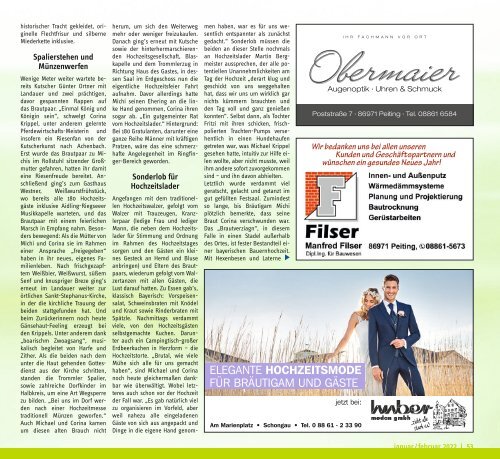 altlandkreis - Das Magazin für den westlichen Pfaffenwinkel - Ausgabe Januar/Februar 2022