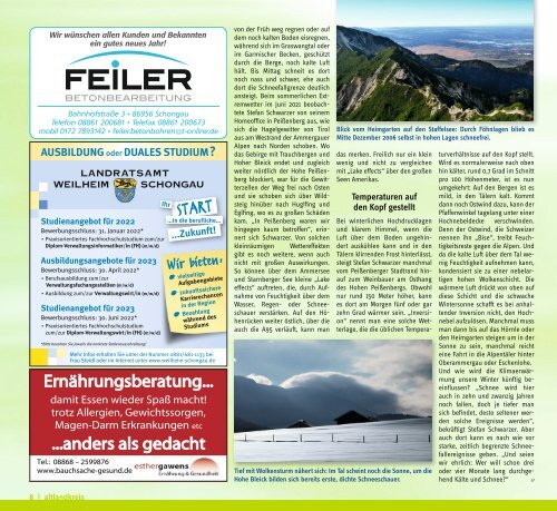 altlandkreis - Das Magazin für den westlichen Pfaffenwinkel - Ausgabe Januar/Februar 2022