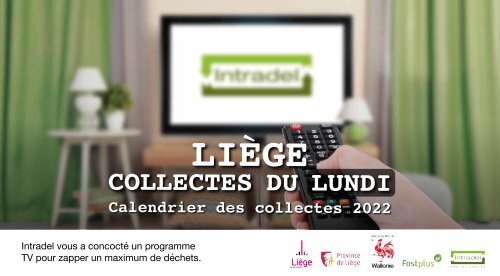 Calendrier Intradel des collectes des déchets du lundi 2022