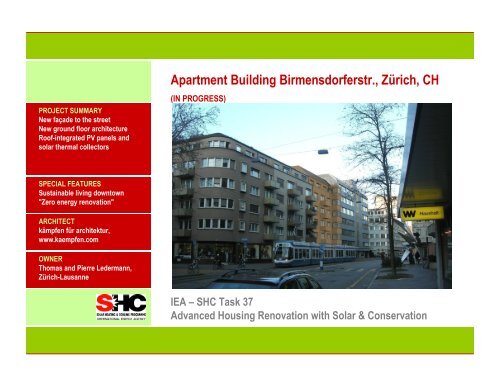 Apartment Building in Zürich - Solar Thermal | IEA-SHC
