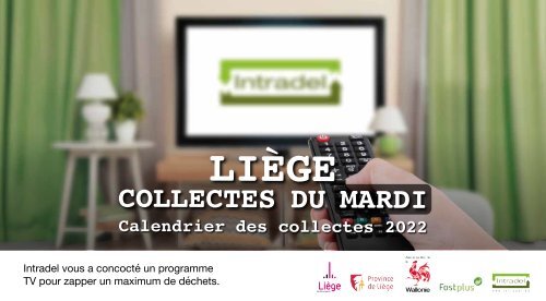 Calendrier Intradel des collectes des déchets du mardi 2022