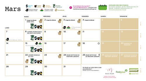 Calendrier Intradel des collectes des déchets du mardi 2022