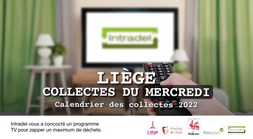 Calendrier Intradel des collectes des déchets du mercredi 2022