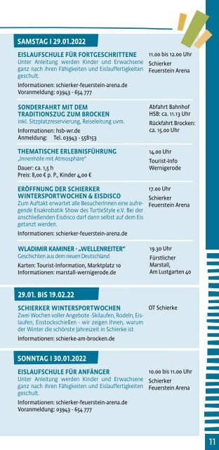 Wernigerode & Schierke Januar Tipps 2022