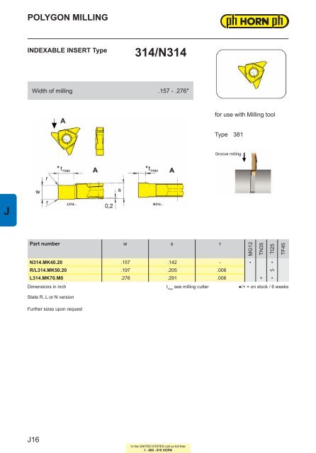 POLYGON MILLLING Polygon Milling Cutter - Horn USA, Inc.