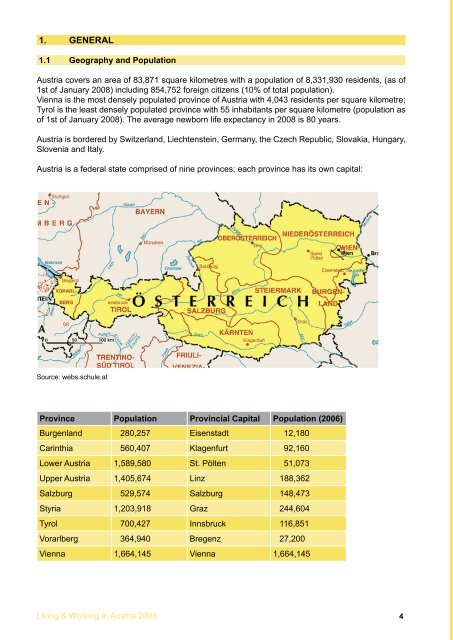 Living & Working in Austria Land area - Arbeitsmarktservice Österreich