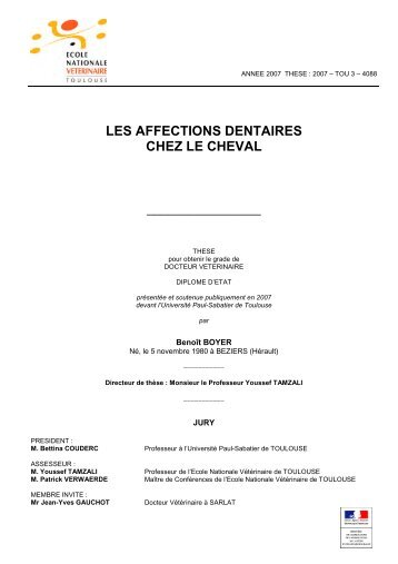 les affections dentaires chez le cheval - OATAO (Open Archive ...