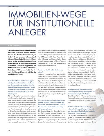 Interview mit Dr. Hans- Peter Bauer im B2B - Swiss Finance ...