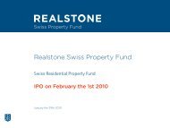 Realstone Swiss Property Fund - Swiss Finance & Property AG