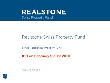 Realstone Swiss Property Fund - Swiss Finance & Property AG