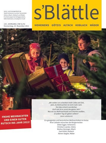 s'Blättle Nr. 51/52 - Do, 23. Dezember 2021