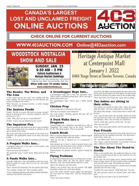 Woodbridge Advertiser/AuctionLists.ca - 2021-12-22