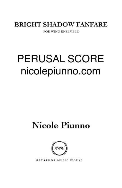 Bright Shadow Fanfare-Wind Ensemble SCORE - Score