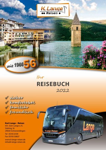 K. Lange Reisen - Reisebuch 2022