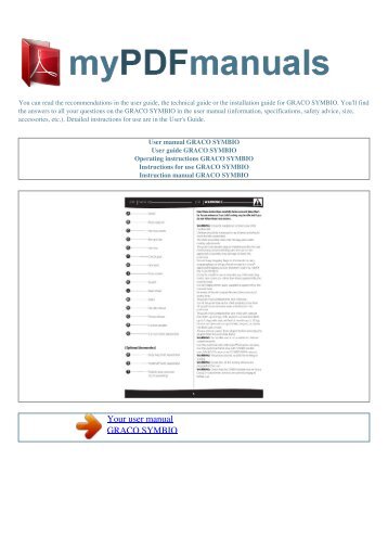User manual GRACO SYMBIO - MY PDF MANUALS