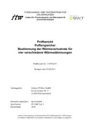 Prüfbericht Pufferspeicher Bestimmung der Wärmeverlustrate für ...