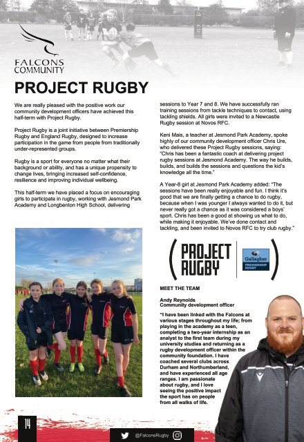 Sale Sharks programme - 2021