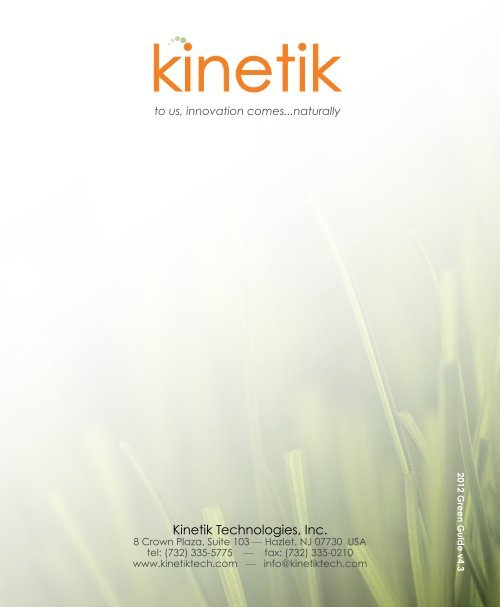 The Ultimate Guide to GREEN Formulating - Kinetik