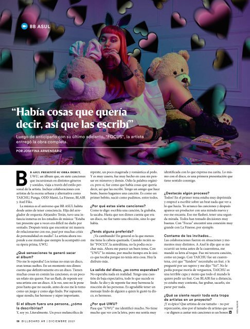 Billboard AR Diciembre 2021