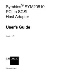 Symbios SYM20810 PCI to SCSI Host Adapter User's Guide - LSI