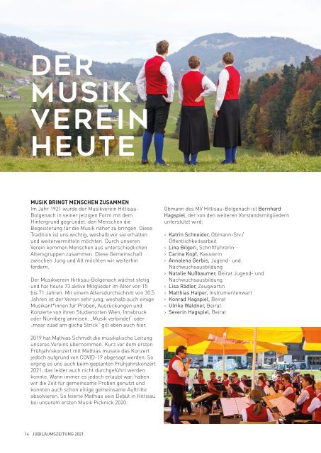 Mear züad am glicha Strick | Jubiläumszeitung Musikverein Hittisau-Bolgenach