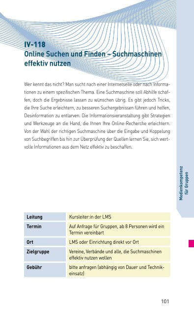 VERANSTALTUNGSPROGRAMM DES MKZ DER LMS 22/1