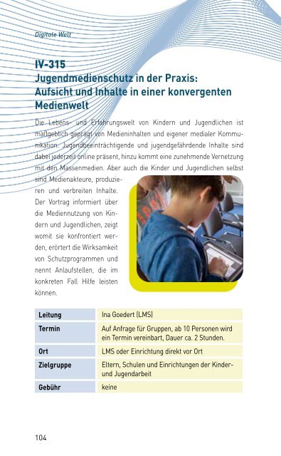 VERANSTALTUNGSPROGRAMM DES MKZ DER LMS 22/1