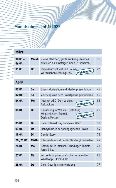 VERANSTALTUNGSPROGRAMM DES MKZ DER LMS 22/1