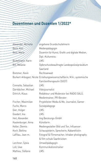 VERANSTALTUNGSPROGRAMM DES MKZ DER LMS 22/1