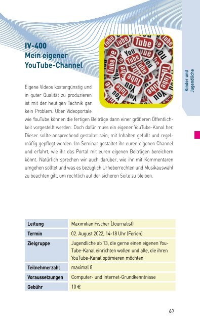 VERANSTALTUNGSPROGRAMM DES MKZ DER LMS 22/1