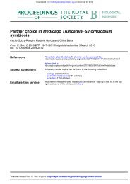 Partner choice in Medicago Truncatulaâ€“ Sinorhizobium symbiosis