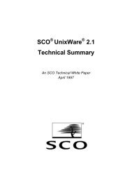 SCO UnixWare 2.1 Technical Summary - Bandwidthco Computer ...