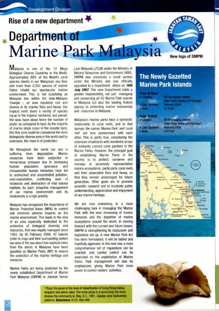 Majalah Terumbu - Volume 1 - Jabatan Taman Laut Malaysia - NRE