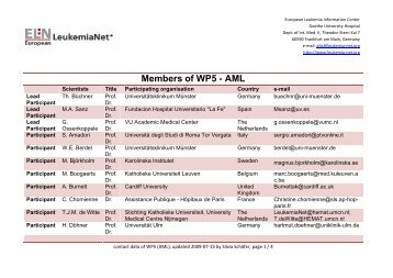 Members of WP5 - AML - European Leukemia Net