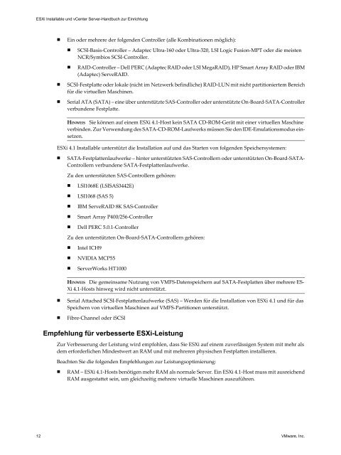 ESXi Installable und vCenter Server-Handbuch zur ... - VMware